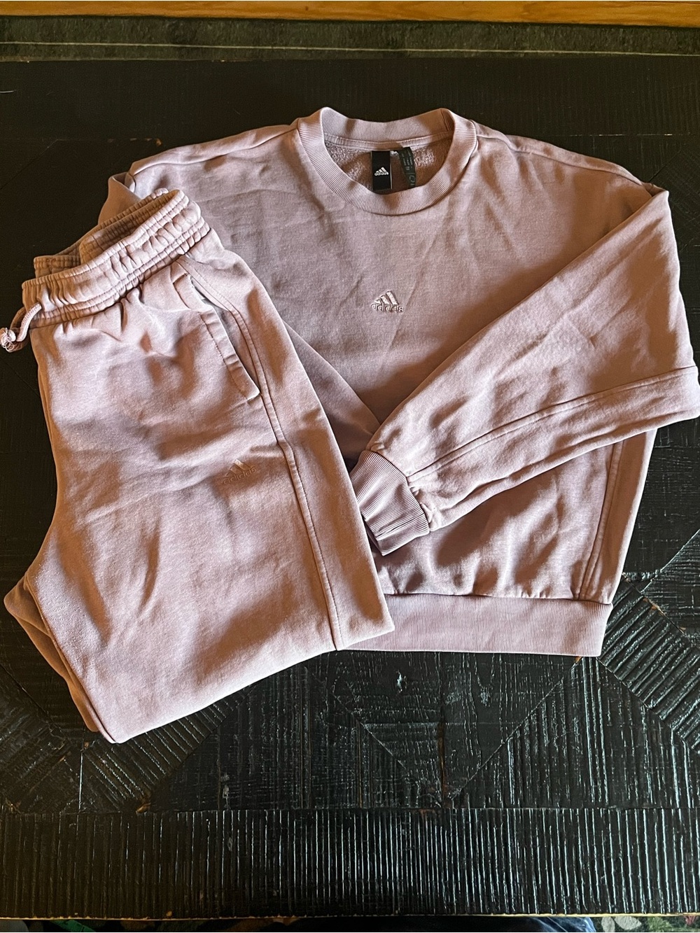Adidas ALL SZN lounge sweatshirt and sweatpants set in Mauve Size M